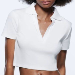 Cropped White Polo